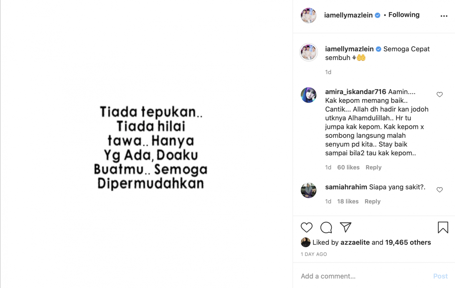 Semoga cepat sembuh kawan, aku tahu kamu tidak mengharapkan hal ini. "Semoga Cepat Sembuh" - Elly Mazlein Titip Doa Buat Faye ...