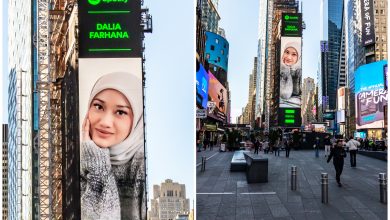 Photo of Giliran Wajah Dalia Farhana Dipaparkan Di Billboard Times Square New York